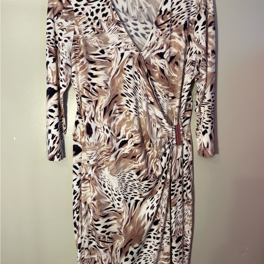 Jennifer Lopez Elegant Animal Print Wrap Dress